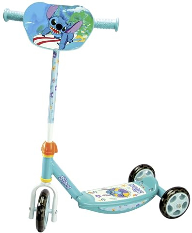 Smoby - Patinete 3 Ruedas Stitch, Estructura metálica, Manillar Ajustable, reposapiés Antideslizante, para niños Mayores de 3 años, MAX 20 kg (7600750917)