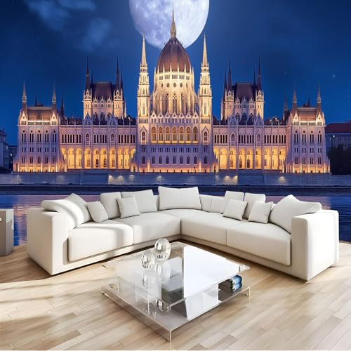 JSCWDET Papel Tapiz Fotográfico Con Diseño Retro 3D Edificios de arenisca blanca,Papel Tapiz De río Para Decoración De Paredes Del Hogar, Sala De Estar,350 x 256 cm（anchura x altura