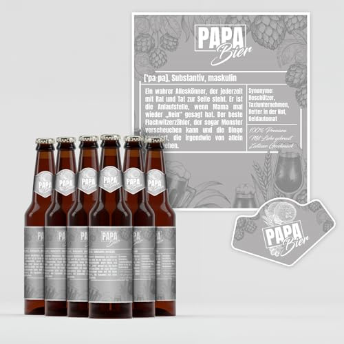 Yabaduu Bieretiketten selbstklebende Aufkleber für Bierflaschen Flaschenetiketten Geschenk für Geburtstag Hochzeiten Weihnachten Partys Sticker wasserfest Y077 (6 Stück, 06 Papa)