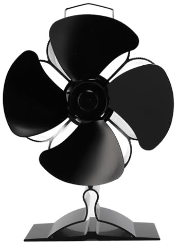 Holzofenventilator, Wärmebetriebener Kaminventilator mit 4 Flügeln, kein Strom, Warmer Ventilator für Zuhause, Küche, Restaurant