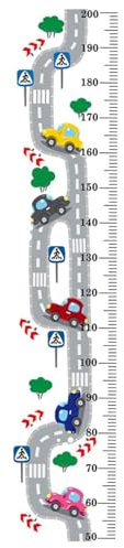 RWOASKCK Höhenlineal-Dekorationen, Kinder-Messlatte, Höhenlineal-Dekorationen, Wandaufkleber-Set, Auto-Muster, Höhenlineal für Kinder Wachstumstabelle