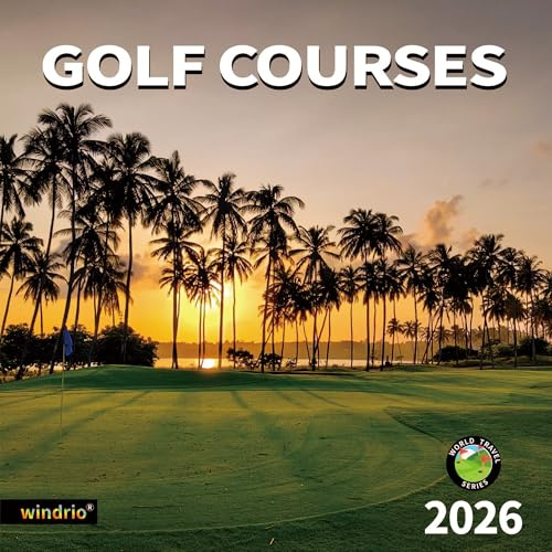 2026 Wall Calendar,Calendar 2026, July 2025 - December 2026, Wall Calendar Golf Courses, 12 x 24 Opened,Full Page Months Thick & Sturdy Paper for Gift Perfect Calendar Organizing & Planning