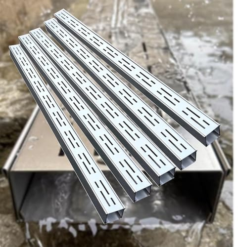 Caniveau Exterieur Kit de Drainage extérieur à Canal Mince de 39 Pouces, tranchée de Drainage Peu Profonde en Acier Inoxydable for Patio étroit, Tuyau de Drainage rectangulaire et grilles d'égout for
