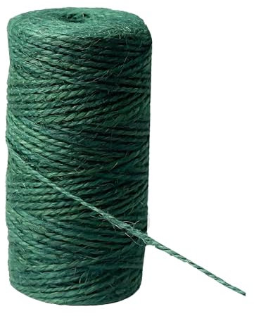 ZINNIAUK 1 Roll Green Hamp Garden Twine Useful in Arts And Crafts length 60 Metre or 197 Feet Heavy Duty Hemp Twine Strong and Durable Plant Support Rope For Gardening