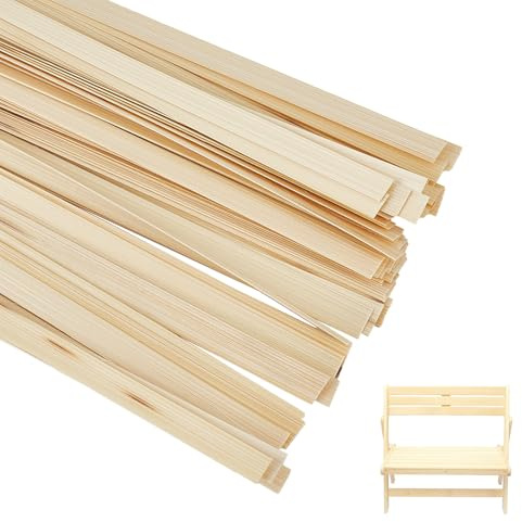 NICENEEDED 50 PCS Extra Long Natural Bamboo Sticks for Crafts, 11.8 Inch Precut Wooden Sticks Stakes, Wood Strips for Crafting Arts Projects