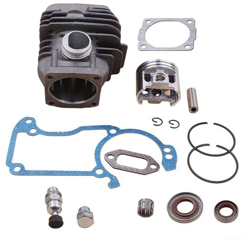 Kit pistone cilindro placcato da 44,7 mm, kit pistone cilindro in metallo, compatibile con motoseghe 026, MS260, MS260C, 026PRO
