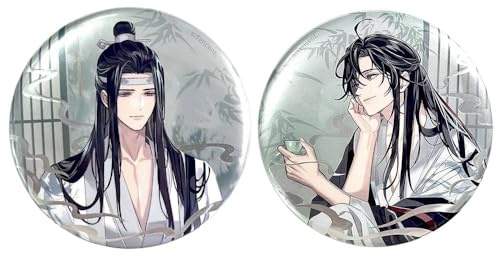 2 Grandmaster of Demonic Cultivations Abzeichen Anime Figur Badge Pins LanWangJi WeiWuXian Cosplay Accessories 58MM