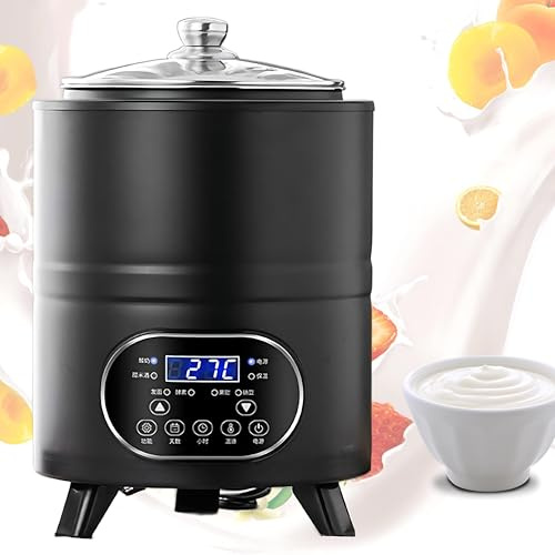 Giuggiolared Yogurtera, Máquina para Yogur Natural y Saludable con Capacidad 8L/12L, Yogurtera con Pantalla LCD y Termostato Ajustable, para Yogur Fresco Casero y Postres Fermentados Black-8L