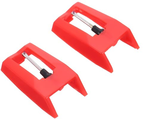 TEHAUX 2 Aiguilles de Remplacement pour Platines Vinyles Stylet Phonographe Rouge Compatible Gramophone Accessoire Précis Solide pour Lecture Optimale Sonore