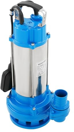 Pompa per acque sporche in acciaio inox, 2200 W, pompa sommersa per cantina, giardino e piscina, con interruttore a galleggiante, IP68, portata 26 m³/h, altezza di portata 25 m