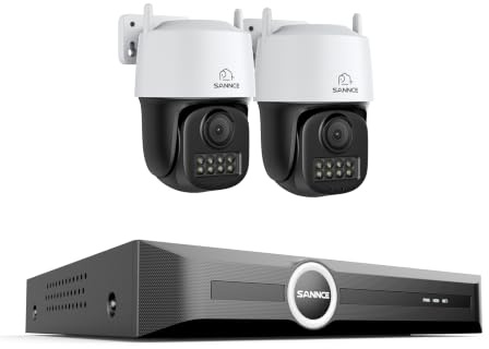 SANNCE 8CH POE CCTV Camera System, 5MP Pan Tilt POE Security Cameras 2PCS