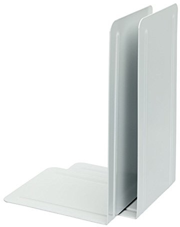 ALCO-Albert 4303-10 Buchstützen aus Metall, 1 Paar, 130 x 240 x 140 mm, weiß