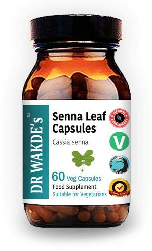 DR WAKDE'S Senna Blatt Kapseln (60 Veg Caps, Ayurveda-Ergänzung, Vegan, Kräuter, Natürlich)