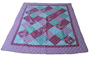 My Flair Patchwork Decke rot/blau 155 x 180 cm
