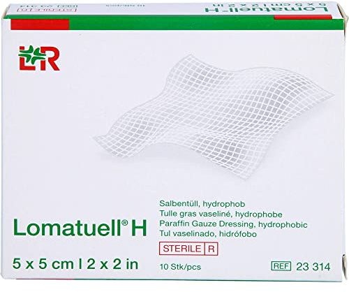 LOMATUELL H Salbentüll 5x5 cm steril 10 St