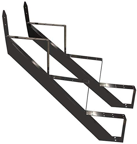 Treppenrahmen 2-10 Stufen-Wahl Stahl-Treppe RAL 7016 Anthrazit Treppenholm/Wählen Sie die Stufen-Anzahl (2 stufig) (3 stufig)