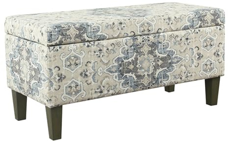 HomePop Large Decorative Storage Bench - Antiqued Blue