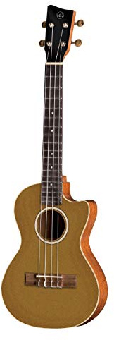 GEWA Tenor E-Akustik Ukulele Manoa R-TE-CE-GOLD Top mit Gig Bag Gold Top Roadie