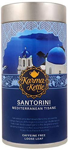 Santorini Mediterranean Inspired Tisane With Rosemary Peppermint Sage Sweet Basil Thyme Oregano 75Gm Loose Leaf Tin