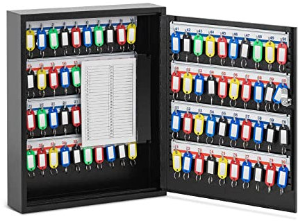 Stamony ST-KB-80P Schlüsselkasten für 80 Schlüssel abschließbar inkl. Anhänger Stahlblech Schlüsselschrank