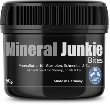 GlasGarten Mineral Junkie Bites (bastoncini morbidi) per gamberetti, gamberi, granchi, lumache, 50g