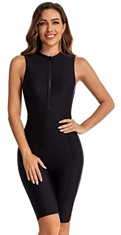 Beachkini Baddräkt för Kvinnor Långärmad Badkläder med Triangelbaddräkt,33 Svart,XXL