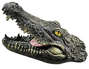 Figuras de animales de imitación de resina con cabeza de cocodrilo flotante, adornos de estanque de agua, decoración al aire libre para jardín, hogar, patio, arte