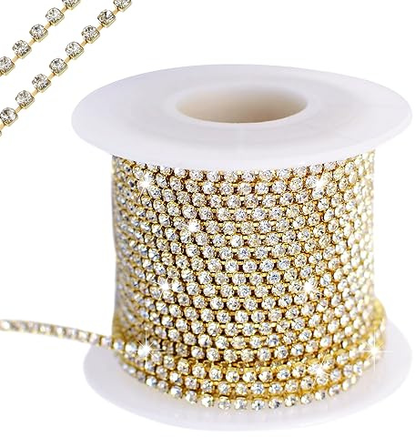 10 Yards 2mm Strassband,Strass Borte Band Trimmen, Strasssteine Klaue Kette