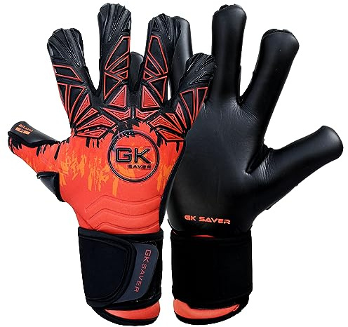 GK Saver Bravo F1 Fire Profi Argo Negativ Cut Finger Save Giga Grip Fußball Torwarthandschuhe Größe 6 bis 11