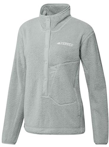 adidas Damen Terrex Xploric High Pile Fleece Sweatshirt, grey melé, M