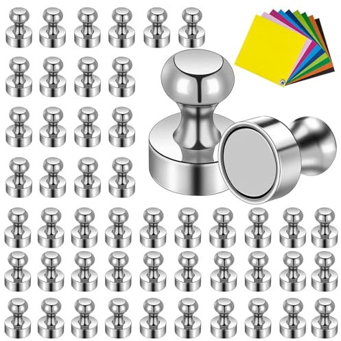 Omtofo 50 Stück Neodym Magnete, 12 x 16 mm Stark, Mini Magnete für Kühlschrank, Stecktafel, Pinnwand, Whiteboard, A4, Foto