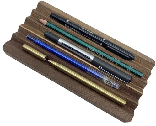 aufodara Stiftablage Holz 20x10cm Schreibtischablage Stiftköcher für Stifte Pinsel für Kugelschreiber und Füller