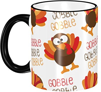 Tazas De Cerámica 330ml, Engullir Acción De Gracias Tazas De Vajilla Mujeres Tazas Graciosas Moderna Tazas De Té, Para Café, Oficina, Cumpleaños