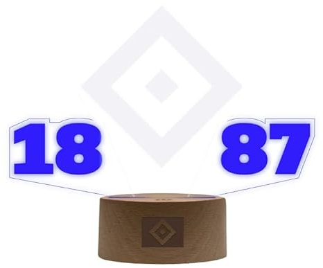 HSV Hamburger SV LED Lampe Licht Nachtlicht Logo Wappen ** Logo 1887 **