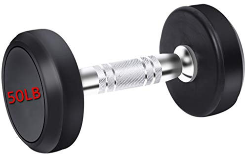 50LB Hanteln im runden Gummi für Krafttraining, gerändelte Griffe, erweiterte Hantel für Krafttraining, vertikale Beinpresse für Zuhause