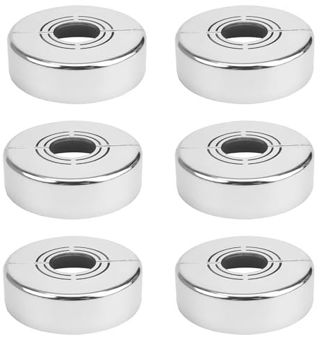 ZAHD Pack of 6 Adjustable Rosette Shower Fitting Rosette for Shower Fitting Cover Split Pipe Cover Rosette Split Rosette Tap for Taps Pipes, Radiator Pipes (Silver)