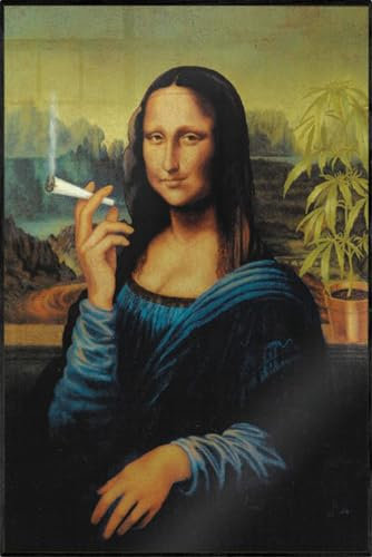 Close Up The Mona Lisa - Gerahmtes Poster (Smoking) (Größe: 61cm x 91,5cm)