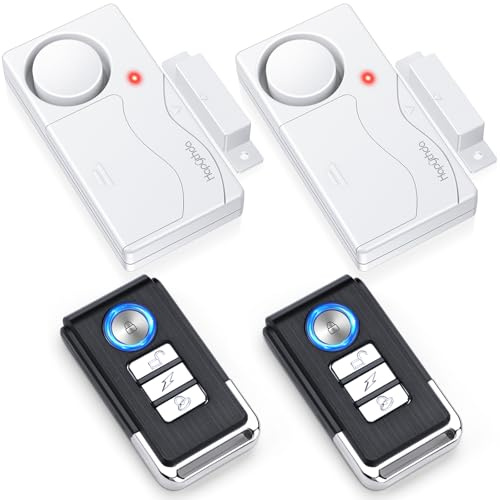 HAPYTHDA Door Alarm, Window Alarm Sensors, 2 Pack, Door Alarms for Kids Safety, Door Chimes When Door Opens, Magnetic Security Sensor