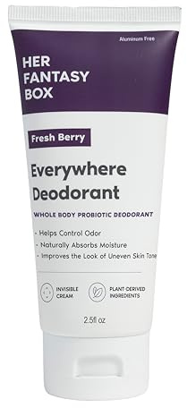 Her Fantasy Box | Everywhere Deodorant | with Probiotics - Berry Scent | Aluminum-Free, Naturally Absorbs Moisture | Fights Odor & Bacteria | Skin-Improving Formula