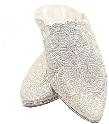 Scarpe tradizionali marocchine ideali per matrimoni e feste. Babucche fatte a mano di maestri artigiani, argento, 40 EU
