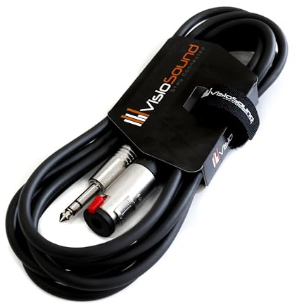 6.35mm 1/4 Stereo TRS Jack to Jack Lead Headphone Extension Cable (3m) | Noiseless OFC Audio Signal Cable for Stage & Studio