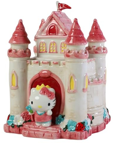 Blue Sky Clayworks Tarro de cerámica para galletas de Hello Kitty Princess Castle 23429
