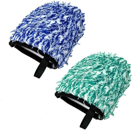 Asheyya 2 Pcs Wash Mitt for Car Washing, Anti-Scratch Soft Microfibre Wash Mitt for Car & Home Cleaning