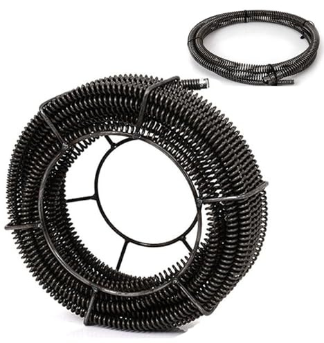 Rohrreinigungsspiralen Rohrreinigungswelle, Ø 16 mm x 4.8 m + Ø16mm x 2.5 m | Flexible Spirale für Rohrreinigungsgerät Rohrreiniger Rohrreinigungsmaschine Abflussreiniger