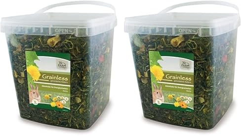JR FARM Grainless Herbs Zwergkaninchen 5l Eimer:1 kg (Packung mit 2)