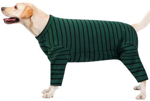 Hundejacke Große Hunde, Hundejacke mit Beinen Hundepulli Große Hunde Fleece Kaltes Wetter Kleidung(Grün, 4XL)