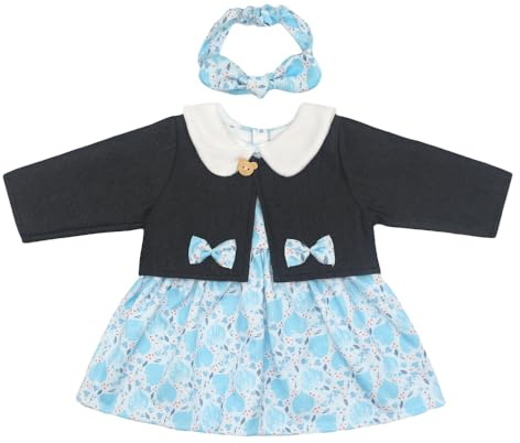 ZWOOS Vestiti per Bambole 50-55 cm, Set Giacca e Gonna Blu Compatibile con New Born Baby Bambole, Regali per Ragazze, Bambini