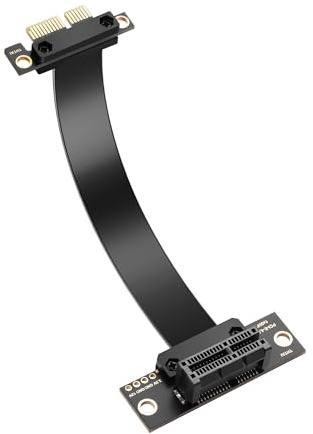SinLoon Câble d'extension PCIe 4.0 X1 90 degrés PCI-E 1X Mâle vers Femelle Riser Cable (10CM)