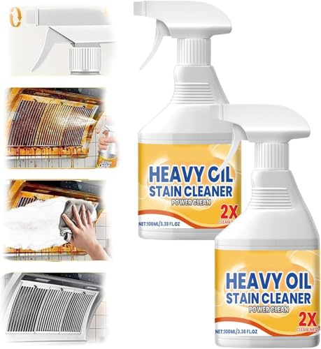 Kitchen Heavy Oil Cleaner, Powerful Oil Enemy Foaming Cleaner, Multifunctional Kitchen Heavy Oils Cleaning Agent, Stubborn Stains Remover, for Range Hoods, Grime & Grease, Kitche Cleaning Agent (2)