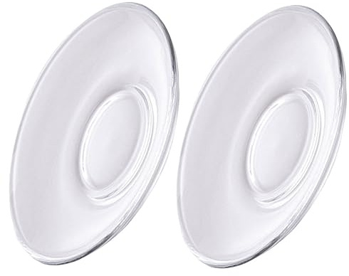 LOEFLIFA 2pezzi Piattini in Vetro Trasparente Rotondi Decorativi per Tazze da tè Sottobicchieri per Tazze da tè Piattini da in Vetro per Snack da caffè